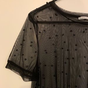 ZARA MESH BEADED TOP IN PERFECT CONDITION